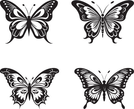 a set of butterflies vector 