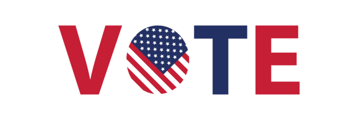 Vote on election day red, white and blue 