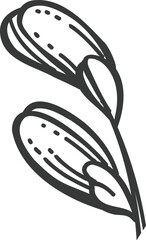 Luxury flower and logo. Trendy botanical element. Hand drawn line leave branch and blooming. Wedding elegant wildflower for invitation save the date card. Vector