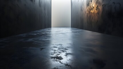 abstract dark concrete interior with light coming in.