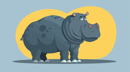 Cartoon hippopotamus Flat vector