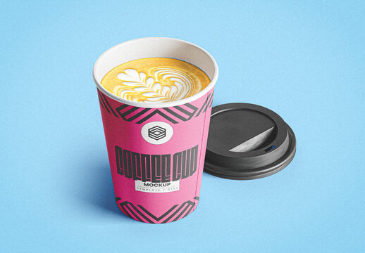 Opened Paper Coffee Cup Mockup