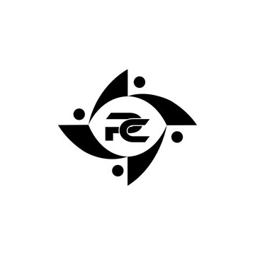 PC P C letter logo design. Initial letter PC linked circle uppercase monogram logo white color. PC logo, P C design. PC, P C