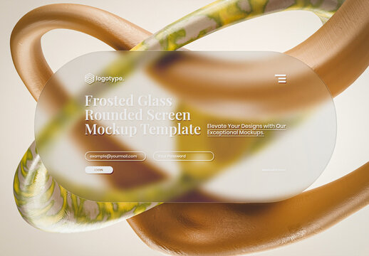 Frosted Glass Rounded Screen Mockup