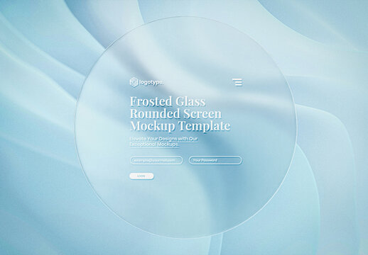 Circle Shaped Frosted Glass Mockup