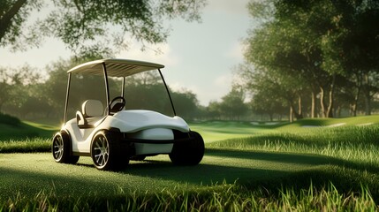 golf cart on golf course