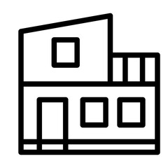 Apartment construction outline icons