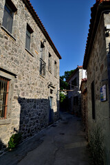 Fototapeta na wymiar traditional houses - the stone village Kontias, Lemnos island, Greece, Aegean sea