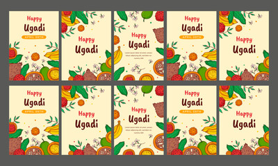 happy ugadi vector illustration flat design