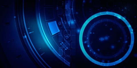 2d illustration Abstract futuristic electronic circuit technology background