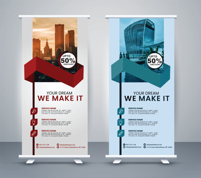 Standee Template, Roll up Banners template for business