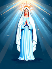 Vector art of our lady of grace, Mary © Kin Win