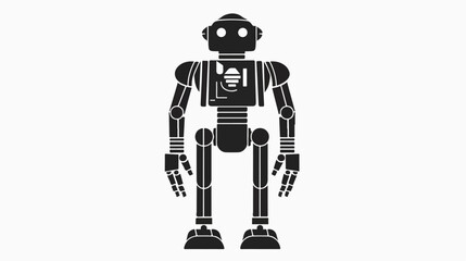 Vector Line Style Robot isolated on white background