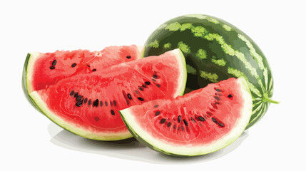 watermelon and cut watermelon isolated on white background