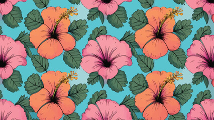 Flat Design Flowers Pattern Background: A Floral Delight for Your Visuals!