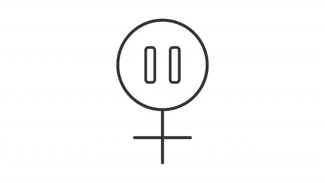 Menopause line animation. Female libido animated icon. Estrogen hormone decrease. Natural medical condition. Black illustration on white background. HD video with alpha channel. Motion graphic