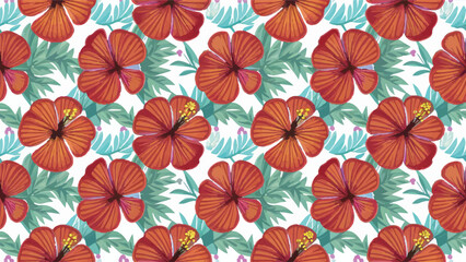 Fototapeta na wymiar Flat Design Flowers Pattern Background: A Floral Delight for Your Visuals!