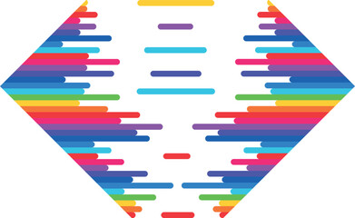 color abstraction, rainbow stripes, LGBT colors on a transparent background, colored pencils and paints