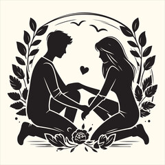 Friendship Day Silhouette Vector Illustration