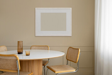 Frame with an empty space against a modern interior