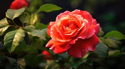 View of beautiful blooming rose flower