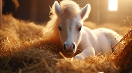 white horse on the meadow