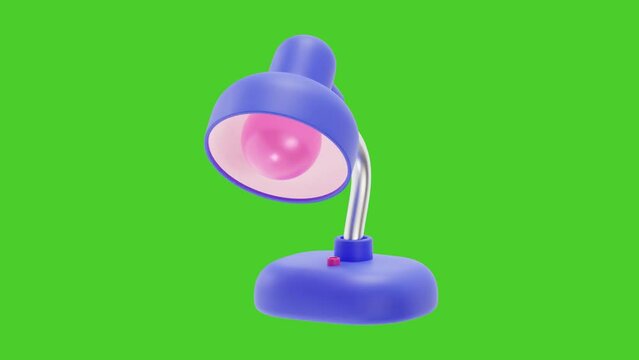 3D Animation of Study Lamp with Transparent Background