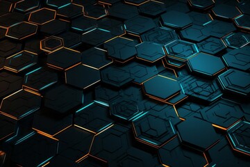 Hexagonal Honeycomb-Inspired Design, Blending Precision and Elegance in a Seamless Geometric Background, Generative AI