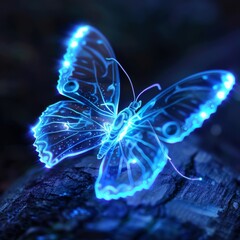 Ethereal Blue Butterfly with Luminous Wings