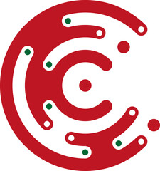 circuit letter c vector template logo design