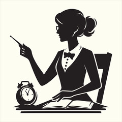Fototapeta premium Teacher's Day Silhouette Vector Illustration