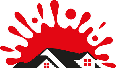 paint roof vector template logo design