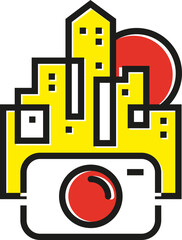 urban camera vector template logo design