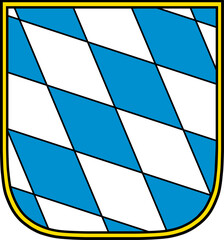 Wappen Bayern, Landeswappen Bayern, Bayern, Bayerisches Wappen, Wappenschild, Stilisiertes Wappen, deutsche Bundesländer, Bundesländer, Deutschland