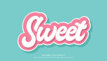 sweet text effect template editable design for business logo and brand