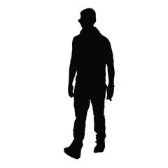 Silhouette of walking person