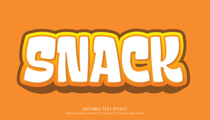 snack text effect template editable design for business logo and brand