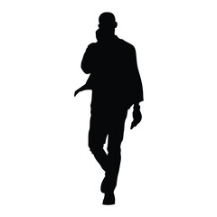 Silhouette of walking person