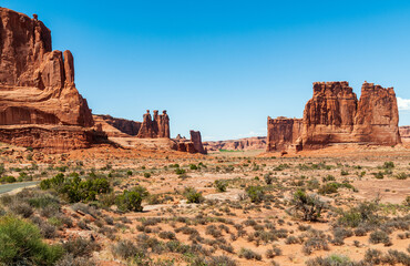 Fototapeta premium Park Avenue and Courthouse Towers at Arches National Park, Utah