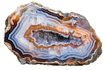 Natural Agate Crystal Isolated on Transparent Background