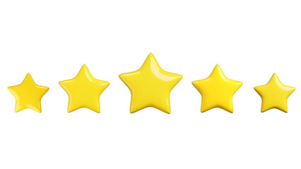 Five stars review, 3D illustration.