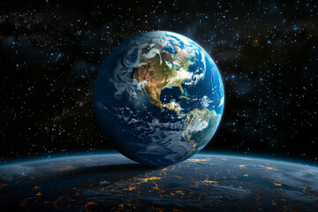 Virtual global experience digital earth model tech illustration
