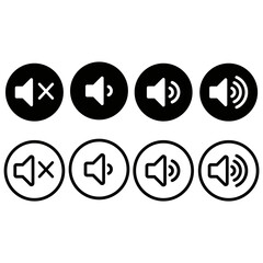 Speaker icon vector set. Volume illustration sign collection. Loudspeaker symbol or logo.