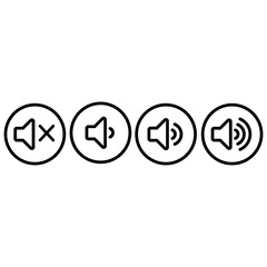 Speaker icon vector set. Volume illustration sign collection. Loudspeaker symbol or logo.