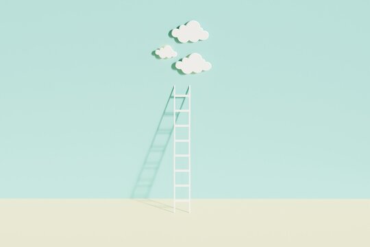 3d rendering of Staircase and Cloud.