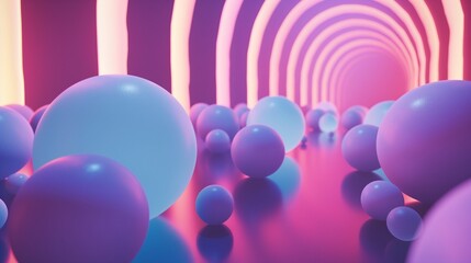 Glowing orbs of light arranged in a mesmerizing 3D abstract pattern, creating an immersive visual experience with a minimalist twist.