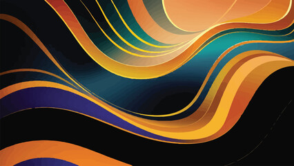 Blue and yellow wave abstract backgrounds for wallpaper 