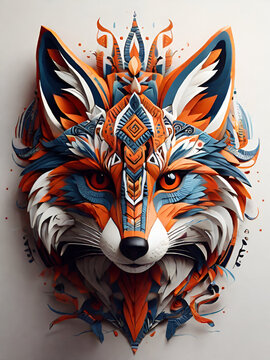 Illustrations of Doberman and fox faces,stickers,shirts,symbols.
