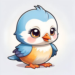 Illustration of a cute baby bird, used to decorate clothes or stickers.