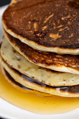 bee sweet honey on milk pancakes